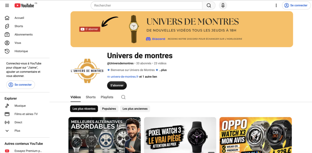 univers de montres